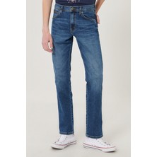WRANGLER Erkek Arizona  Koyu Mavi Straight Fit Normal Bel Düz Paça Esnek Jean Pantolon