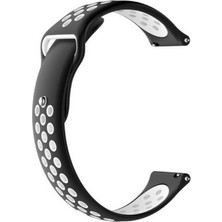 Case Street Google Ticwatch S2 Wear Os Kordon Delikli Çift Renk Silikon Gri