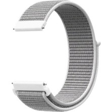 Case Street Google Ticwatch S2 Wear Os Kordon Cırtcırt Kumaş Ayarlanabilir Beyaz