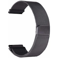 Case Street Huawei Watch 3 Elite Kordon Hasır Metal Örgülü Ayarlanabilir Siyah