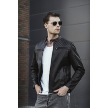 Oksit Filbert Slim Fit Polar Astarlı Kapütone Detaylı Deri Ceket