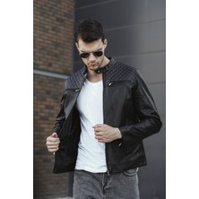 Oksit Filbert Slim Fit Polar Astarlı Kapütone Detaylı Deri Ceket
