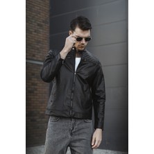 Oksit Filbert Slim Fit Polar Astarlı Kapütone Detaylı Deri Ceket