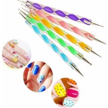 Neler Geldi Neler  20 Parça Nail Art Tırnak Süsleme Desen Fırçası ve Dot Kalem Seti Beyaz Renk