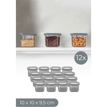 Lira 12'li Set Kare Erzak Saklama Kabı Raf Organizeri 0,55 Litre