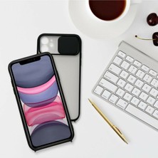 Tria Apple iPhone 11 Uyumlu Sürgülü Kamera Korumalı Darbe Önleyici Şeffaf Mat Silikon Telefon Kılıfı