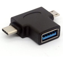 Microcase 2in1 USB 3.0 Hızlı Type C ve Micro USB Otg Adaptör - AL2616