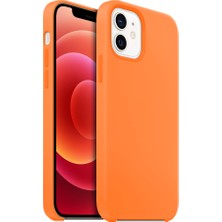Buff iPhone 12 / 12 Pro Rubber Fit Kılıf Light Orange