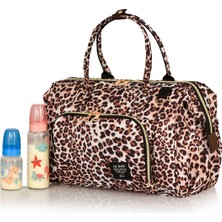 Lal Baby Baggage Bag Leopar Omuz Askılı Anne Bebek Bakım Çantası