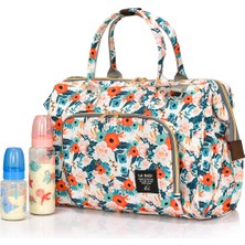Lal Baby Baggage Bag Flowers Omuz Askılı Anne Bebek Bakım Çantası