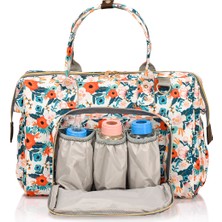 Lal Baby Baggage Bag Flowers Omuz Askılı Anne Bebek Bakım Çantası