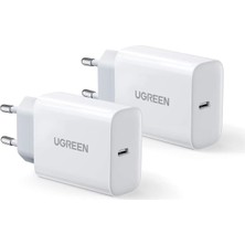 Ugreen 20W Type-C PD QC 3.0 Hızlı Şarj Cihazı İkili Paket