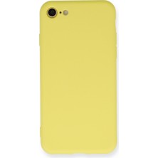 Happycase iPhone Se 2020 Kılıf Nano Içi Kadife  Silikon - Mat Sarı