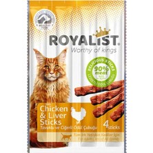 Royalist Tavuklu ve Ciğerli Sticks Kedi Ödülü 4'lü 20 gr