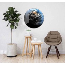 Idealizbiz Dünya Yuvarlak Cam Tablo 4mm Dayanıklı Temperli Cam