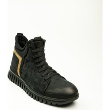 Marcomen James Franco 4683 Siyah Deri Streç Erkek Bot