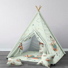 instababyrooms Dijital Baskılı Kızıldereli Çocuk Bebek Odası Oyun Çadırı Model: 300