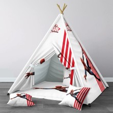 instababyrooms Dijital Baskılı Kızıldereli Çocuk Bebek Odası Oyun Çadırı Model: 307