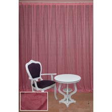 Akça Tekstil ÇİZGİLİ MODEL PEMBE RENK TEK KANAT Hazır dikilmiş Pileli Fon Perde 300*260 cm