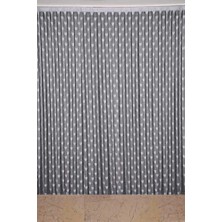 Akça Tekstil Kalpli Model Gri Renk İp Perde Hazır İp Perde 300 x 270 cm.