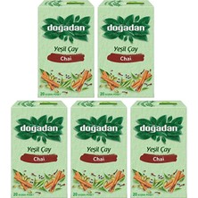 Doğadan Yeşil Çay Chai Poşet Bardak Çay 20 Süzen Poşet Çay 5'li