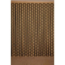 Akça Tekstil Kelebek Model Gold Renk İp Perde Hazır Düğmeleri Dikilmiş İp Perde 300 x 270 cm.
