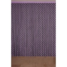 Akça Tekstil Puanlı Model Lila Renk İp Perde Hazır Düğmeleri Dikilmiş İp Perde 300 x 280 cm.