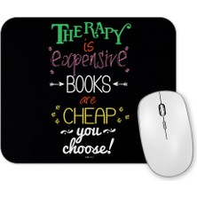 Baskı Dükkanı Books Therapy Mouse Pad