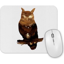 Baskı Dükkanı Owl Sunset Baykuş Mouse Pad