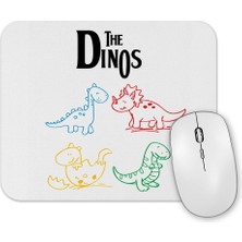Baskı Dükkanı The Dinos White Dinozorlar Mouse Pad