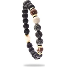 Labalaba Erkek Mat Oniks & Lav Taşı Doğaltaş Bileklik