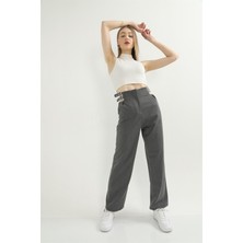 Elbee Palazzo New Kadın Pantolon - Füme