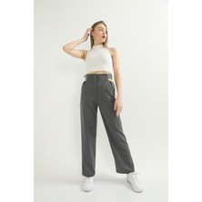Elbee Palazzo New Kadın Pantolon - Füme