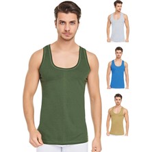 Cnt 4'lü Paket Karışık Erkek Atlet Pamuklu