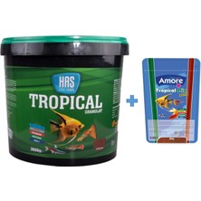 Has Tropical 3 kg Kova + Amore Tropical Selection 460G Poşet Akvaryum Balık Yemi