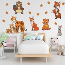 Echo Home Sevimli Hayvanlar ve Yıldızlar Temalı Çocuk Odası Sticker Seti