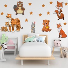 Echo Home Sevimli Hayvanlar ve Yıldızlar Temalı Çocuk Odası Sticker Seti
