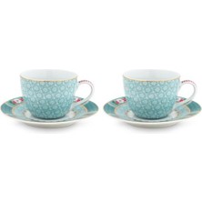 Pip Studio Blushing Birds Mavi Porselen Kahve Fincan Seti 120 Ml