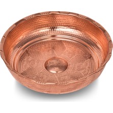 Mrs Bakır - Hamam Tası 18 cm Makine Işleme Kırmızı