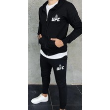 Amor Man Sırt Baskılı Tam Fermuarlı Kapüşonlu Içi Komple Pamuk 3lü Dar Kesim Erkek Eşofman Takımı