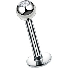 Bylin Cerrahi Çelik Labrent Piercing 8 mm - Gümüş Rengi