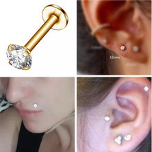 Bylin Cerrahi Çelik Labrent Piercing 8 mm - Gümüş Rengi - Yıldız