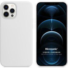 Microsonic Apple iPhone 12 Pro Max Kılıf Liquid Lansman Silikon Beyaz