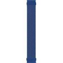 Microsonic Samsung Galaxy Watch 4 Classic 42MM Kordon, (Small Size, 135MM) Braided Solo Loop Band Lacivert