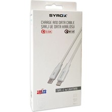 Syrox PD18LK 18W 3.0A Type-C To Lightning Şarj ve Data Kablosu