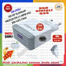 Syrox USB Çıkşlı 3 Amper Hızlı Şarj Adaptörü - Q33 3.0A USB Quick Şarj Başlık