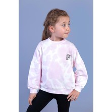 Toontoy Kids Toontoy Kız Çocuk Nakışlı Batik Desenli Sweatshirt