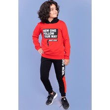 Toontoy Kids Toontoy Erkek Çocuk Kapüşonlu Baskılı Eşofman Takımı