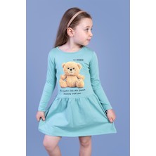 Toontoy Kids Toontoy Kız Çocuk Ayıcık Baskılı Elbise