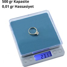 Dijital Hassas Cep Terazisi Tartı 500 G Kare  0,01 Hassasiyet